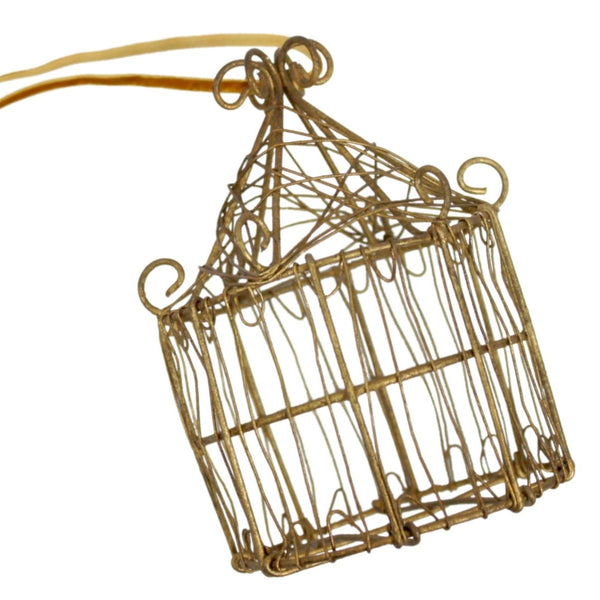 Brass Birdcage Hanging On String Over Stock Photo 12114193