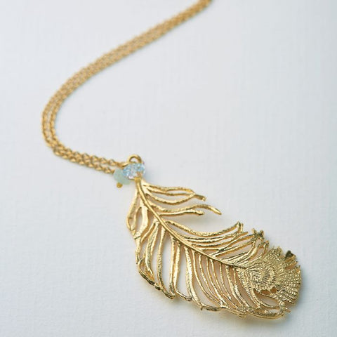 Large sales feather necklace