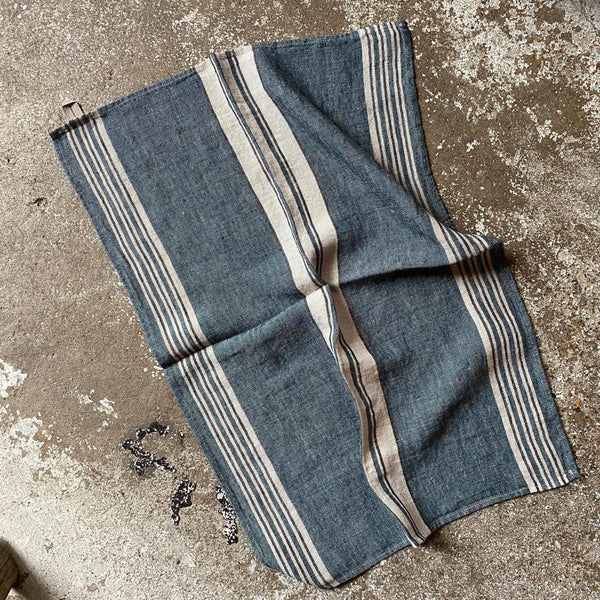 Sisilia linen kitchen towel, dark grey melange