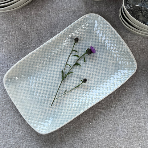 Wonki Ware Trough Serving Platter - Small -&nbsp;Duck Egg Lace