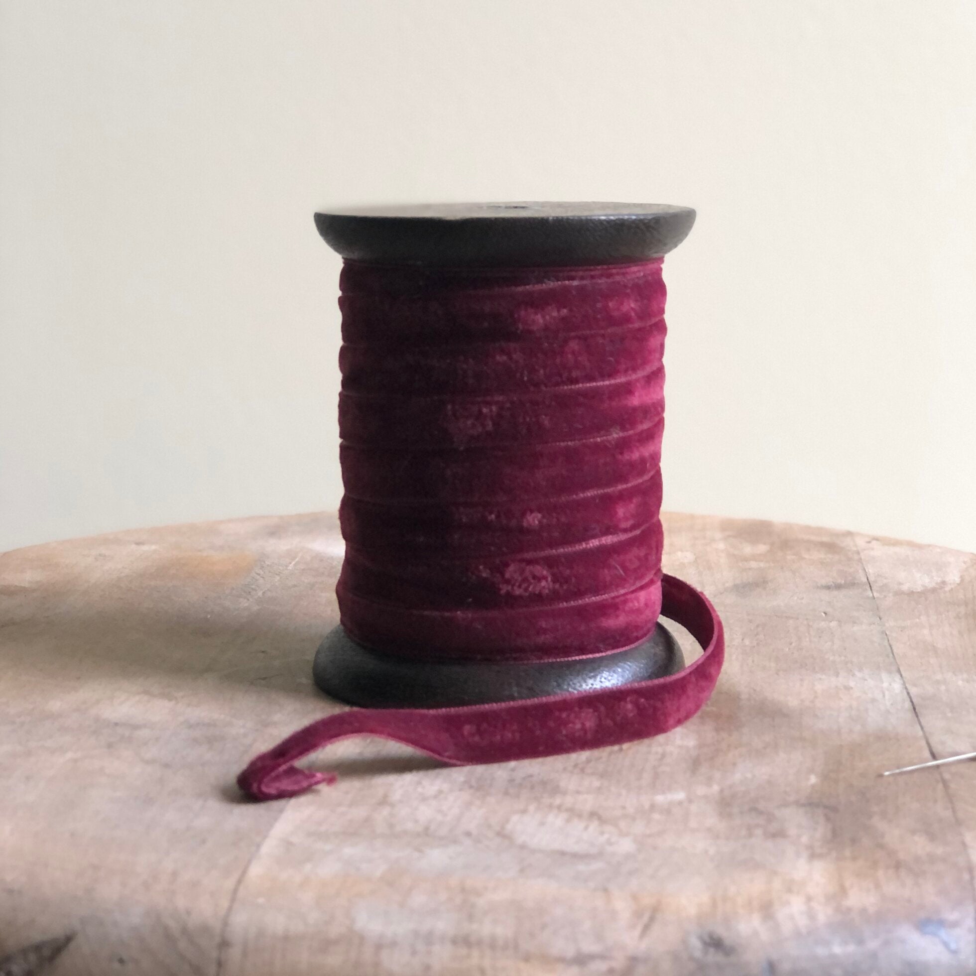 Hand Dyed Velvet Ribbon 10yds per Spool - Set of 2 Narrow - 10mm / .4 / Latte