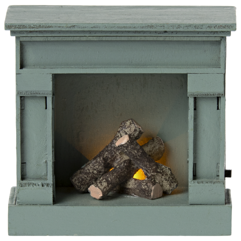 Maileg Fireplace, Mouse - Blue