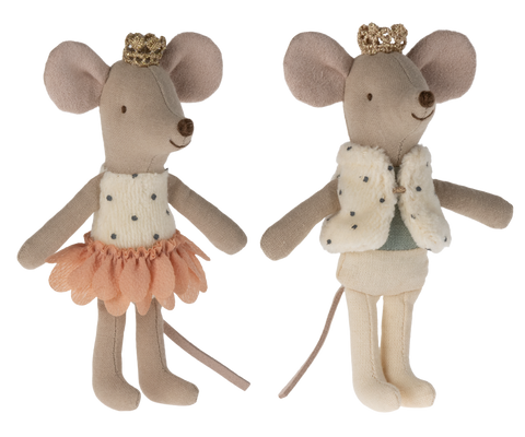 Maileg Royal Twins Mice, Little Sister and Brother in Matchbox