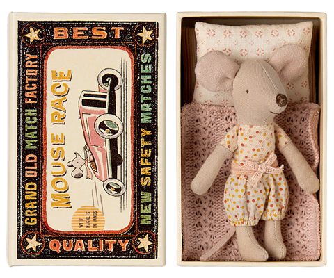 Maileg Little Sister Mouse in a Matchbox