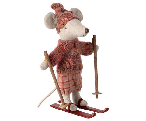 Maileg Winter Mouse with Ski Set, Big&nbsp;Sister