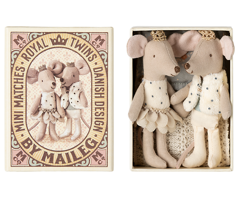 Maileg Royal Twins Mice, Little Sister and Brother in Box 