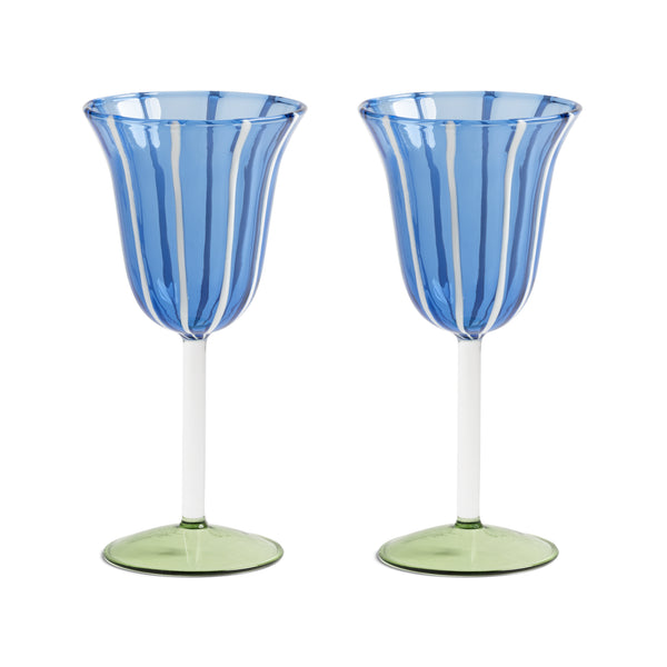 Wine Glass, Eve Blue - Set of Two - &Klevering, Amsterdam