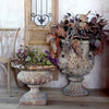 Large Antique Cream Rustic Urn Planter