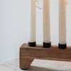 Recycled Wood and Iron Candle Holder for 7 Dinner Candles