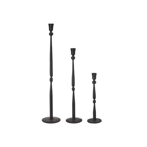 Tall Handmade Black Iron Candlestick - Milly - Three Sizes