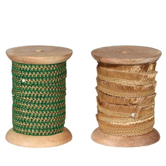 Green &amp; Gold Braid - 10 Metre Spool