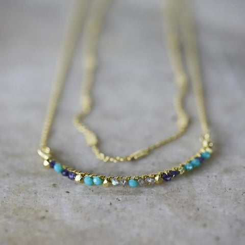 Lolite Labradorite Chalcedony Necklace