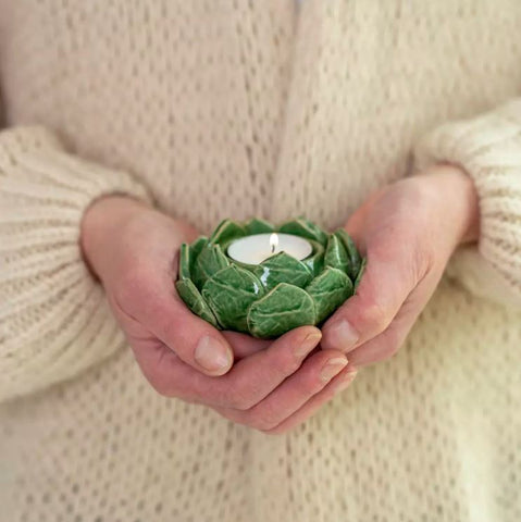 Artichoke Tealight Holder - Green