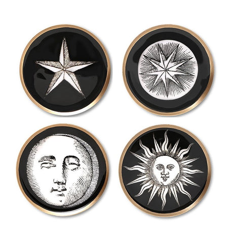 Enamelled Astroloty Coasters - Set of Four - Boncoeurs﻿