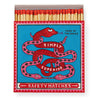 Long Matches in Square Luxury Letterpress Printed Matchbox