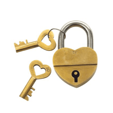 Small Brass Heart Padlock - Boncoeurs