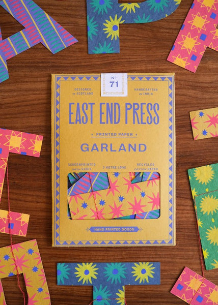 Bright Happy Birthday Sewn Paper Garland by East End Press