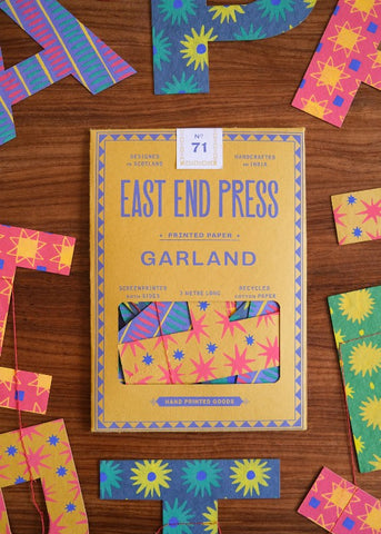 Bright Happy Birthday Sewn Paper Garland by East End Press