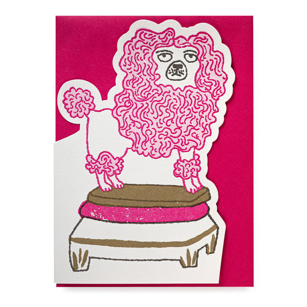 Poodle Letterpress Card - Single