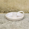 Cream Ceramic Chamberstick or Wee Willie Winkie Candle-Holder