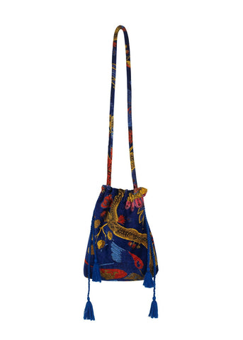 Tassel Bag - Climbing Peacock Royal Blue - One Hundred Stars