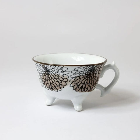 Porcelain Tea Cup on Foot - Dahlia