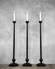 Devian Tall Black Cast Iron Candlestick 77cm