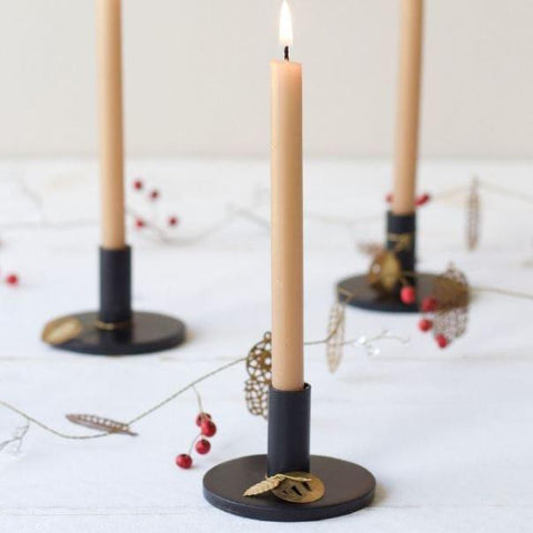 Simple Black Candle Holder for Thin Taper Candle