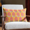 Embroidered Velvet Cushion - Gold/Pink