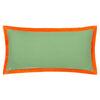 Embroidered Velvet Cushion - Frond Design -Peridot Orange