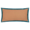 Embroidered Velvet Cushion - Frond Design - Rose French Blue