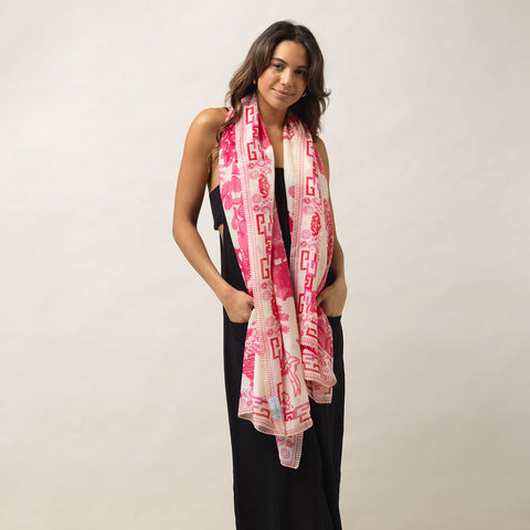 Giant Willow Fuchsia Scarf One Hundred Stars