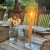 Glass Candle Holder with Removable Glass Tube Cover - for Dinner or Pillar Candle