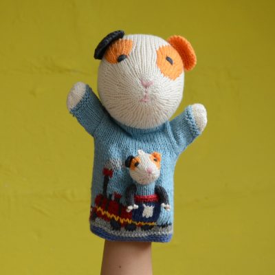 Organic Cotton Hand Puppet - Guinea Pig with Baby