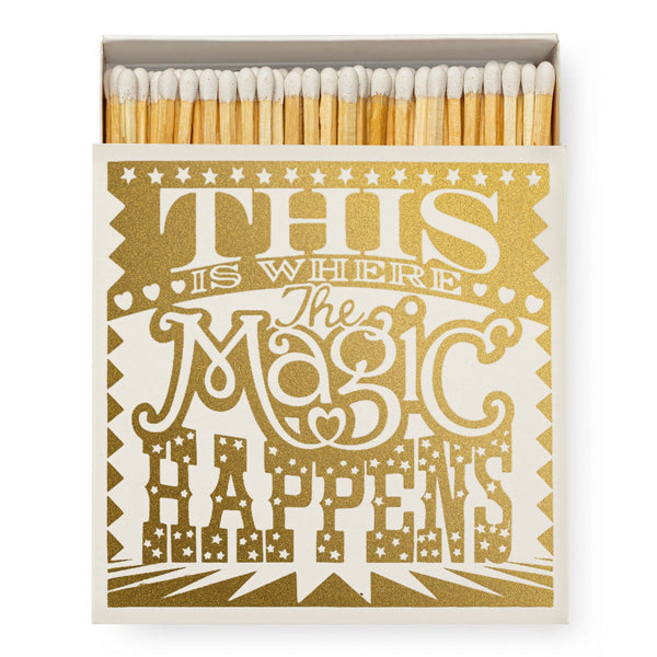 Long Matches in Square Luxury Letterpress Printed Matchbox