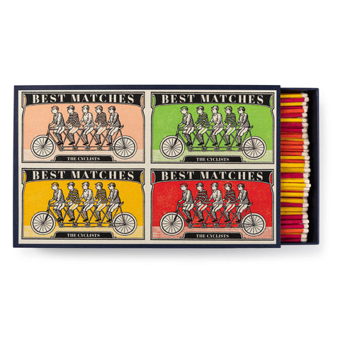 Giant Matches in Letterpress Printed Luxury Matchbox - The Cyclists