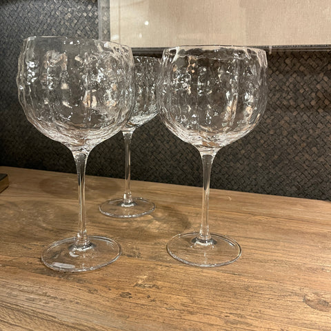 Large Dimpled Wine Gin Beer Glass - Set of Four