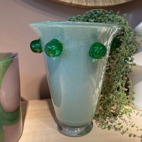 Emerald Green Glass Bobble Vase