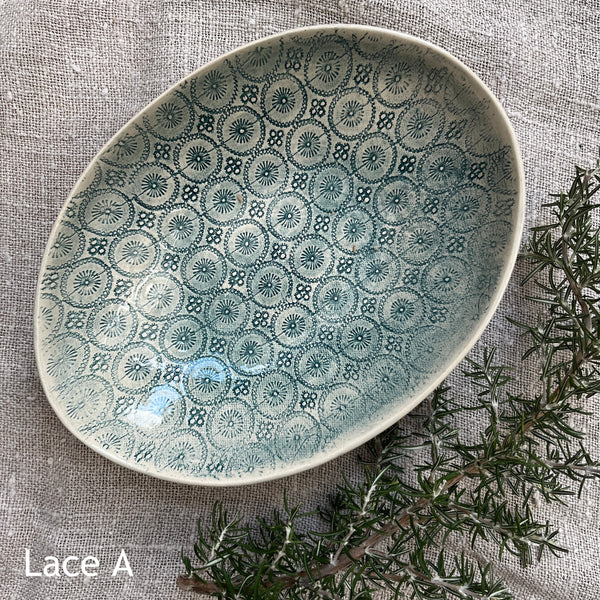 Wonki Ware Oval Bowl - Medium - Marine Lace