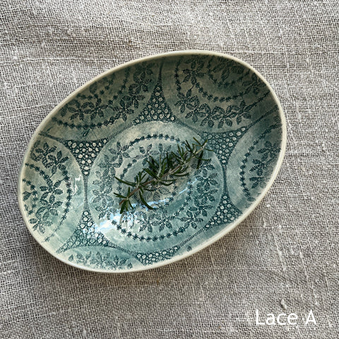 Wonki Ware Oval Bowl - Small - Marine Lace