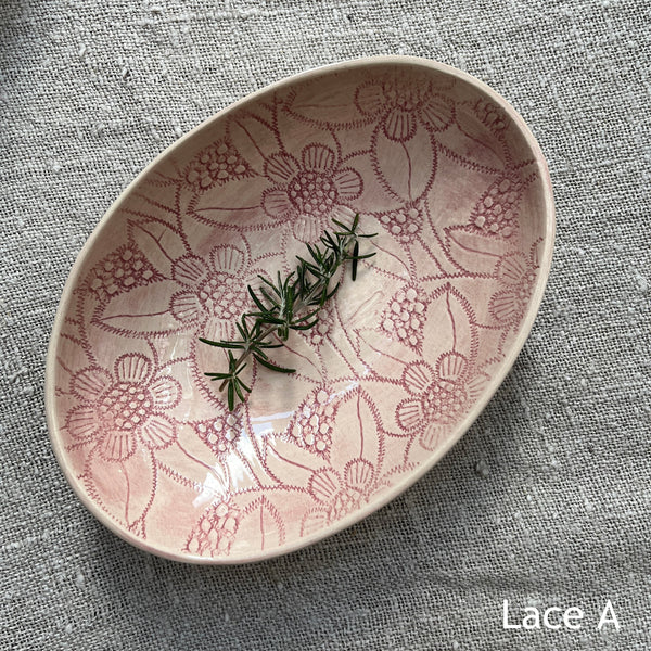 Wonki Ware Oval Bowl - Small - Pink Lace