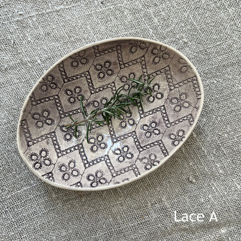 Wonki Ware Oval Bowl - Extra Small - Aubergine Lace