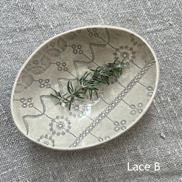 Wonki Ware Oval Bowl - Extra Small - Warm Grey Lace