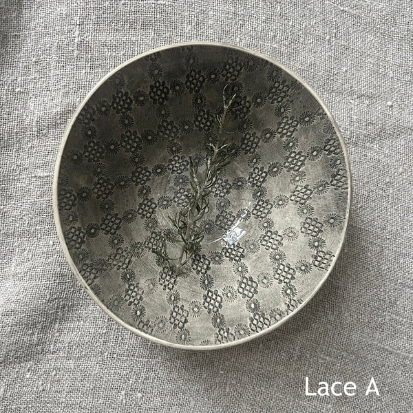 Wonki Ware Soup Bowl - Charcoal Lace or Wash