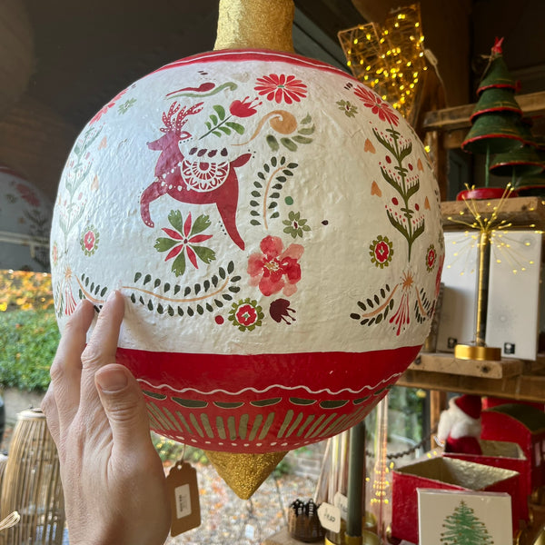 Giant Traditional Folk-Style Papier-Mâché Bauble