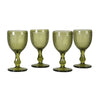 Diamond Wine Glass - Olive Green - Set of Four