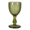 Diamond Wine Glass - Olive Green - Set of Four