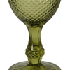 Diamond Wine Glass - Olive Green - Set of Four