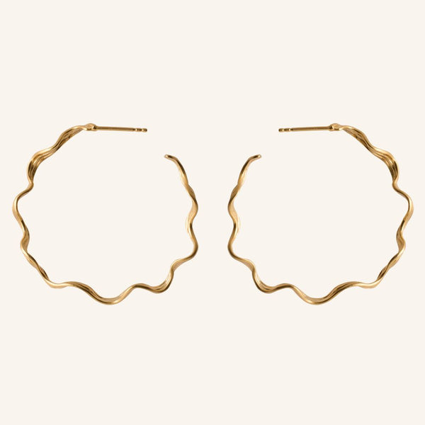 Large Hellir Gold Hoops Pernille Corydon