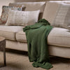 Moss Stitch Cotton Throw - Moss Green